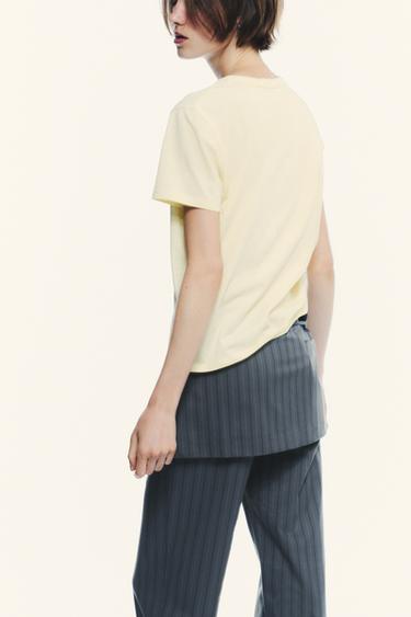 PANTALON-JUPE À RAYURES TENNIS - Bleu / Gris de Zara - Image 5