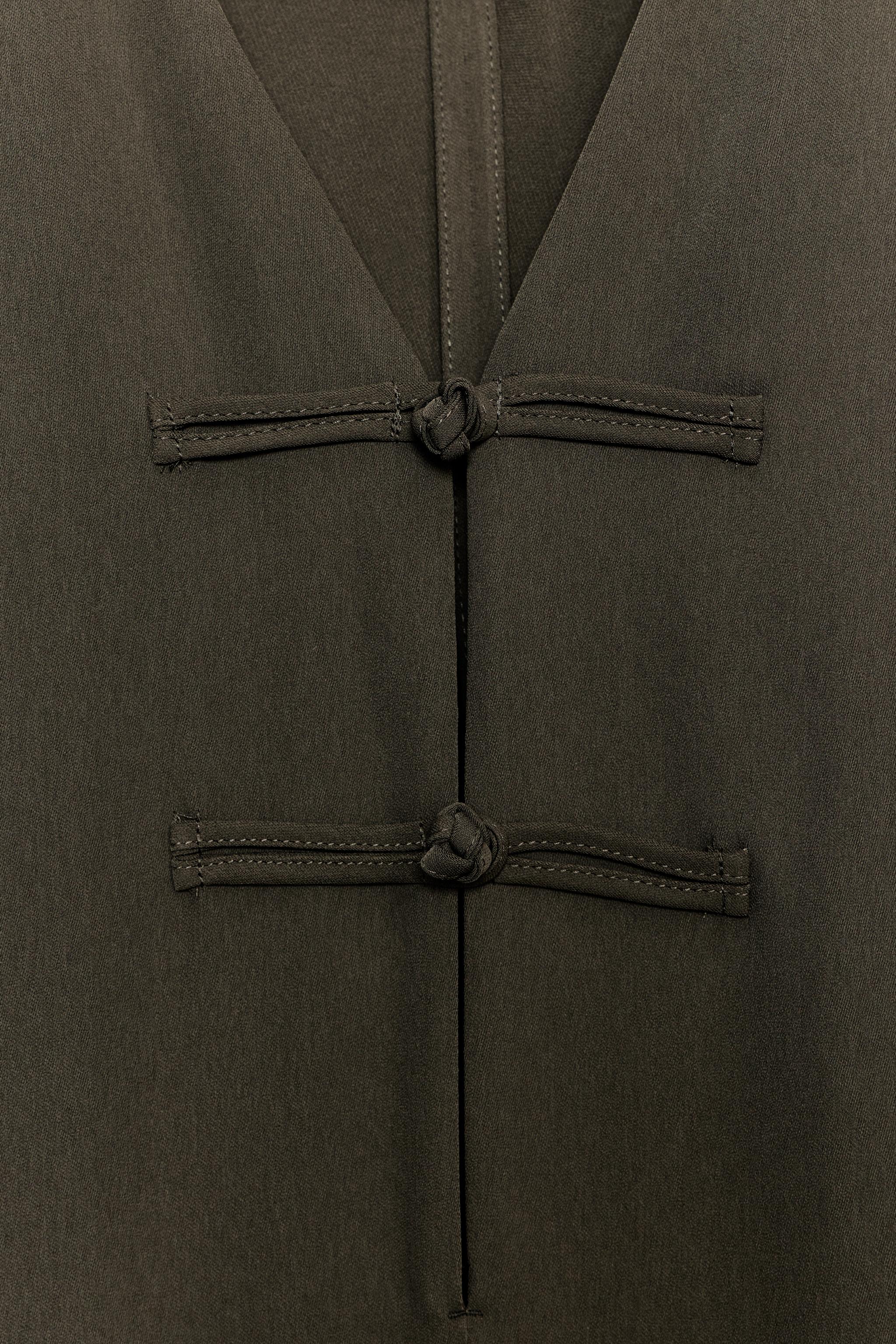 ZW COLLECTION トグルボタン ミディワンピース - モールグレー | ZARA