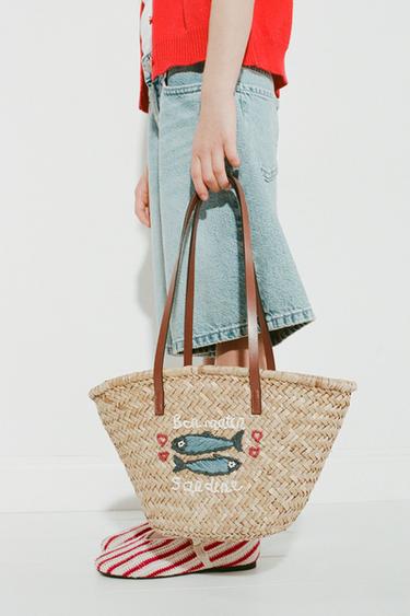 SHOPPER RAFIA PECES - Blanco Crudo de Zara - Imagen 0