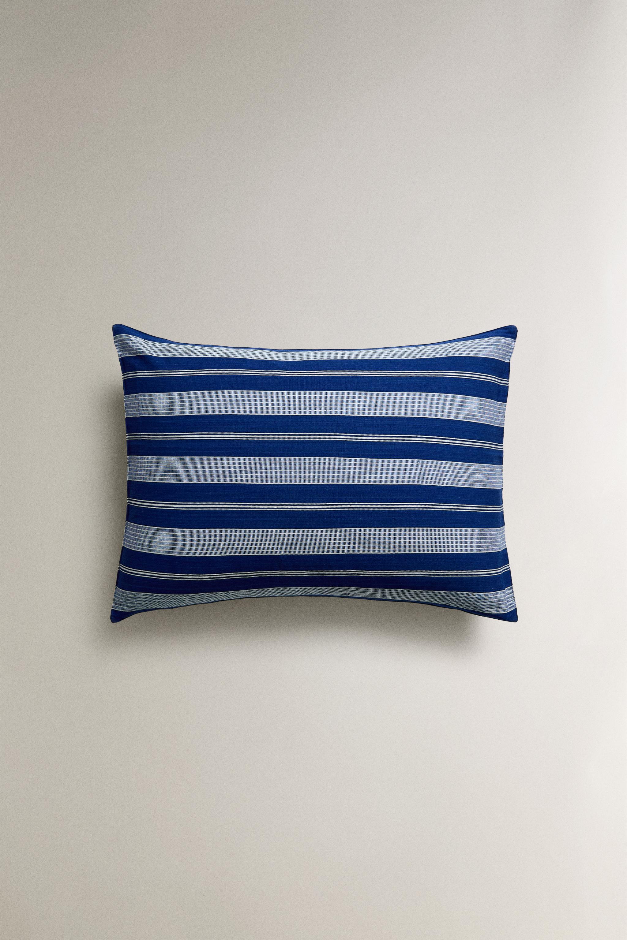 STRIPED COTTON THROW PILLOW COVER X TENSIRA