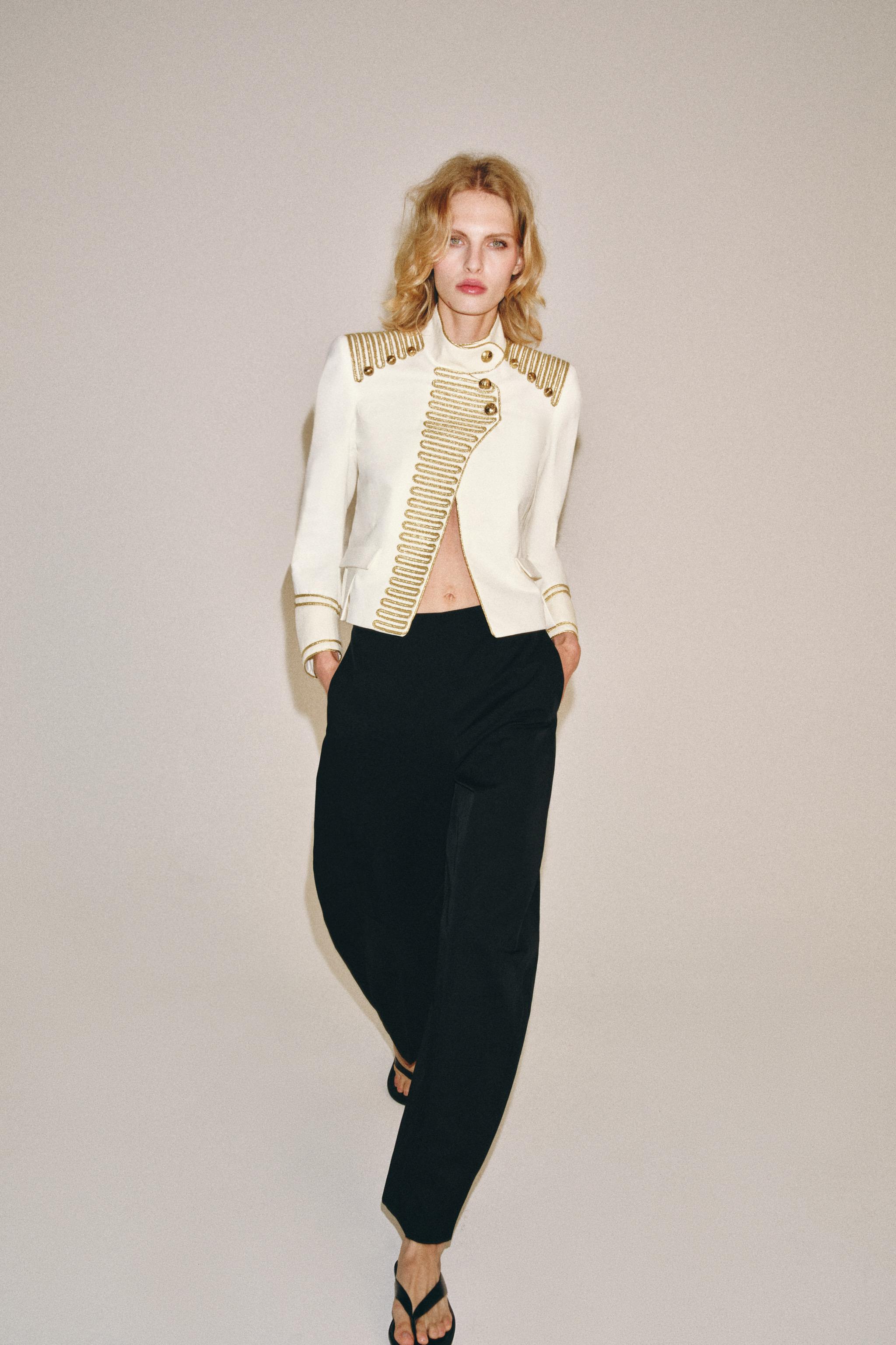Женские куртки Zara ZW COLLECTION FROG FASTENING JACKET — фото 6