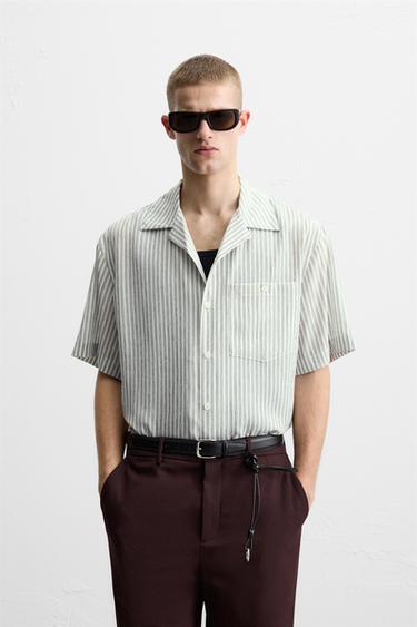 CREASED JACQUARD SHIRT - striped by Zara