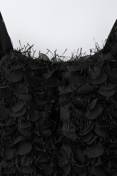 ROBE FLEURS - Noir de Zara - Image 3