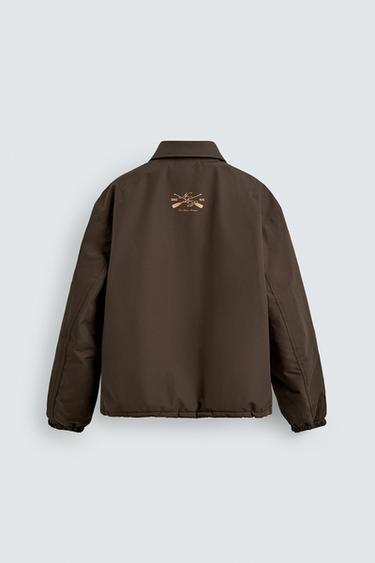 BLOUSON TECHNIQUE MATELASSÉ IMPRIMÉ CONTRASTANT - Marron tabac de Zara - Image 8