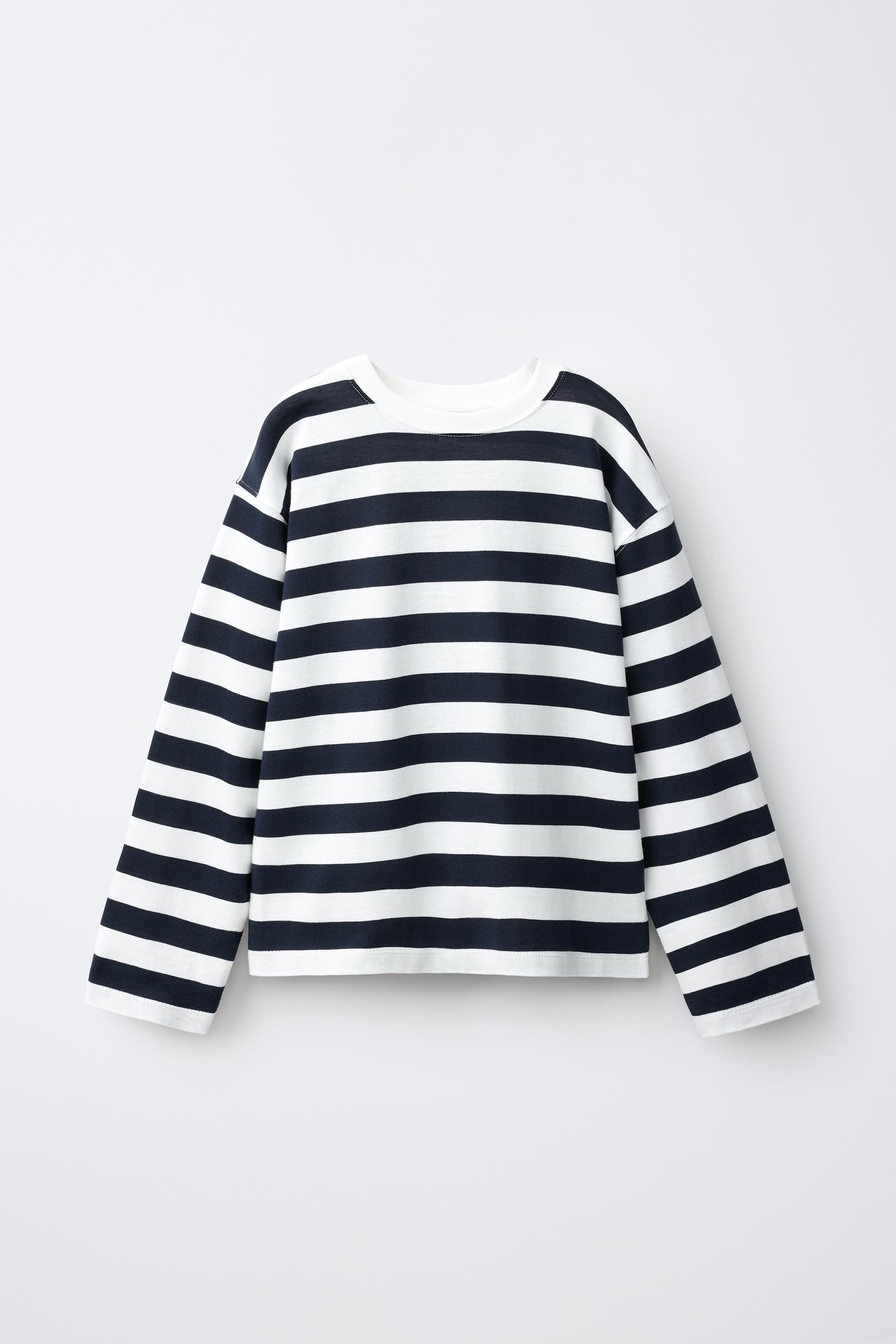 ストライプTシャツ - 青色/白色 | ZARA Japan / 日本
