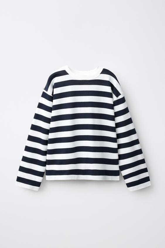 Zara PRUGASTA MAJICA – plava / bela – Slika 0