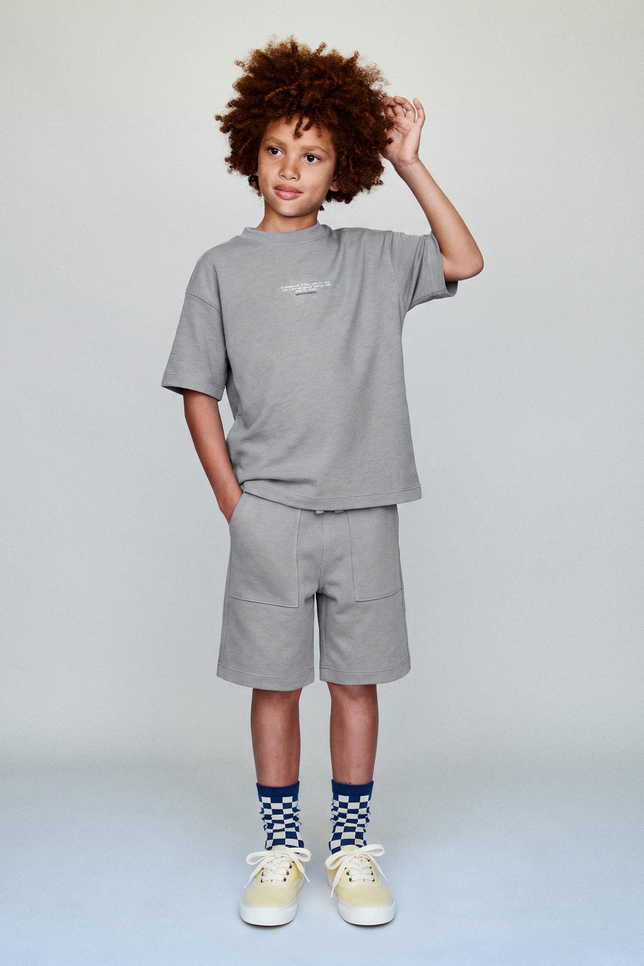 Детские шорты Zara INTERLOCK T-SHIRT AND BERMUDA SET