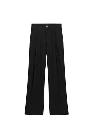 PANTALÓN FLUIDO PLIEGUES - Negro de Zara