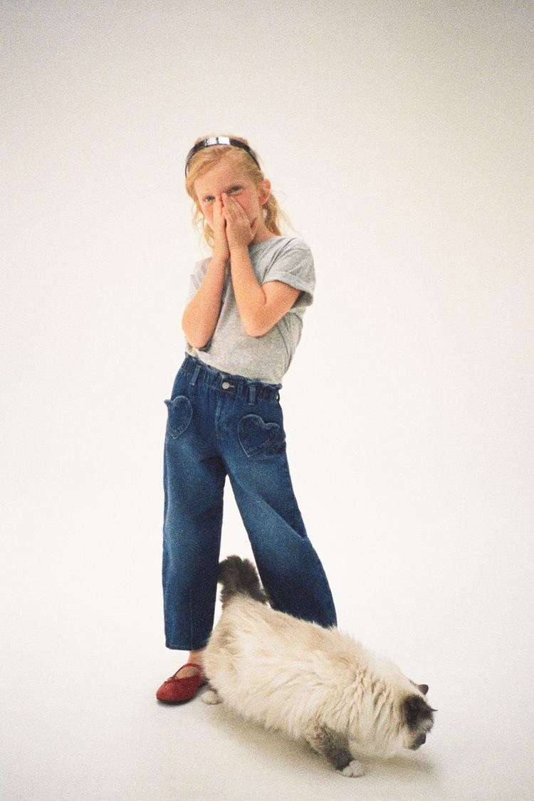 Jeans baggy bolsillos corazones