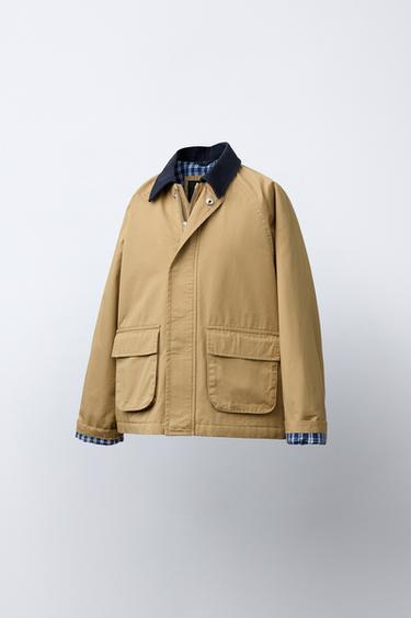 BLOUSON COL CONTRASTE - Marron clair de Zara - Image 1