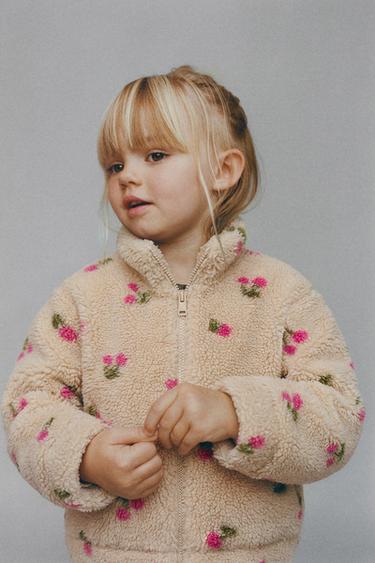 FAUX SHEARLING CHERRY JACKET - Ecru by Zara