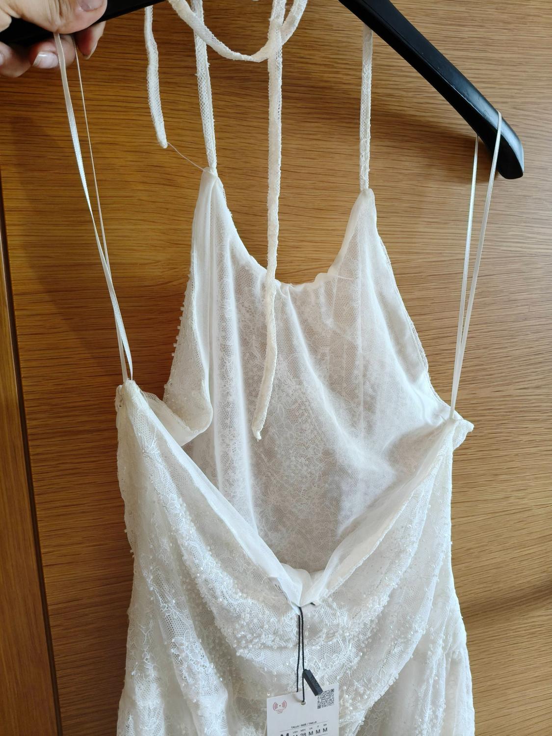 EMBROIDERED LACE HALTER DRESS - Image 9