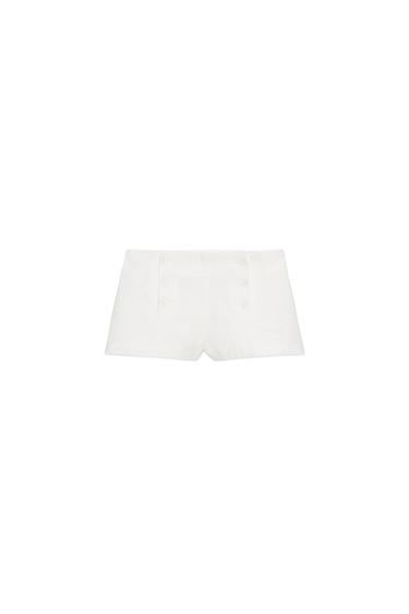 SHORTS RAMIO BOTONES - Blanco de Zara