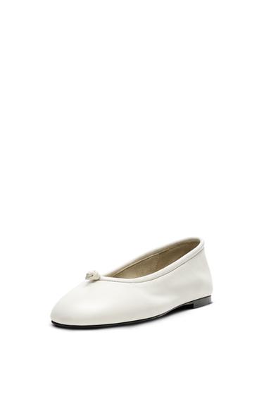 Bailarina nudo piel - Blanco de Zara