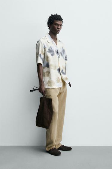 CHEMISE FLUIDE À IMPRIMÉ ABSTRAIT - Marron-Bleu de Zara - Image 3