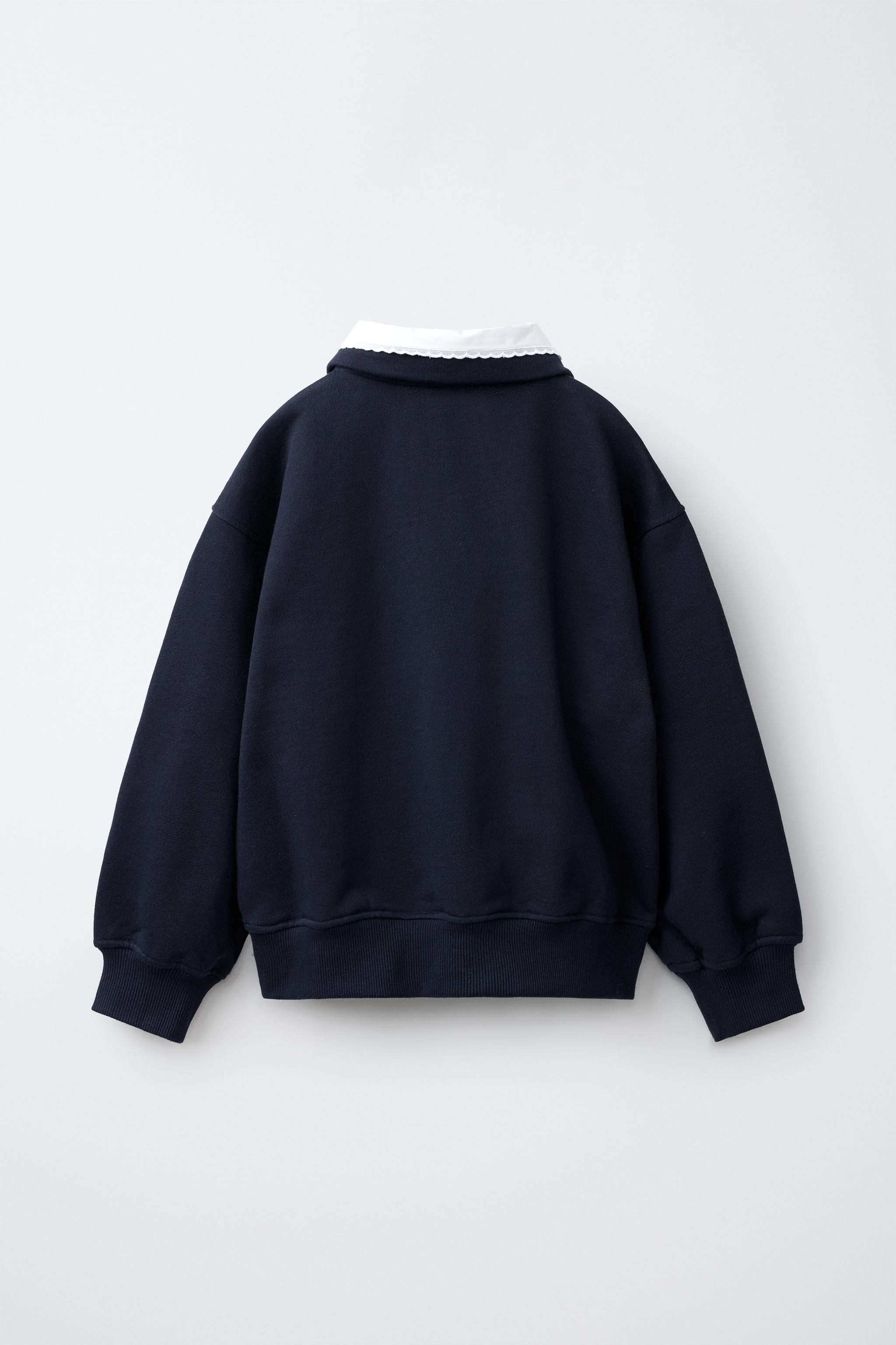 Детские худи Zara DOUBLE COLLAR SWEATSHIRT — фото 2
