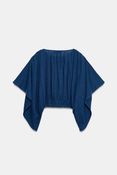 PUFF-SLEEVE KNIT JUMPER - Blue / Indigo by Zara - Image 3