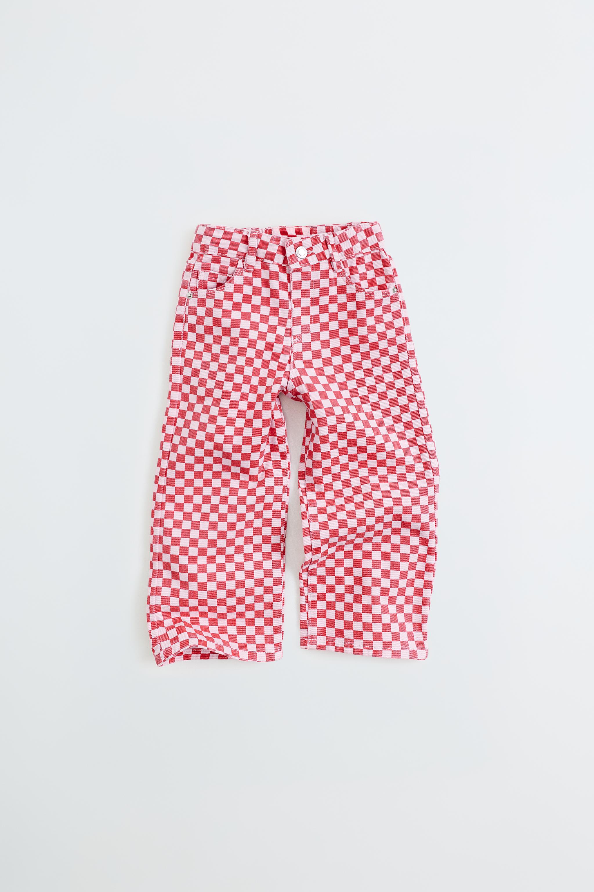 CHECKERED CULOTTES — Pink / White