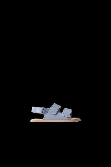 SANDALIA BAREFOOT DOBLE TIRA PIEL - Azul de Zara - Imagen 0