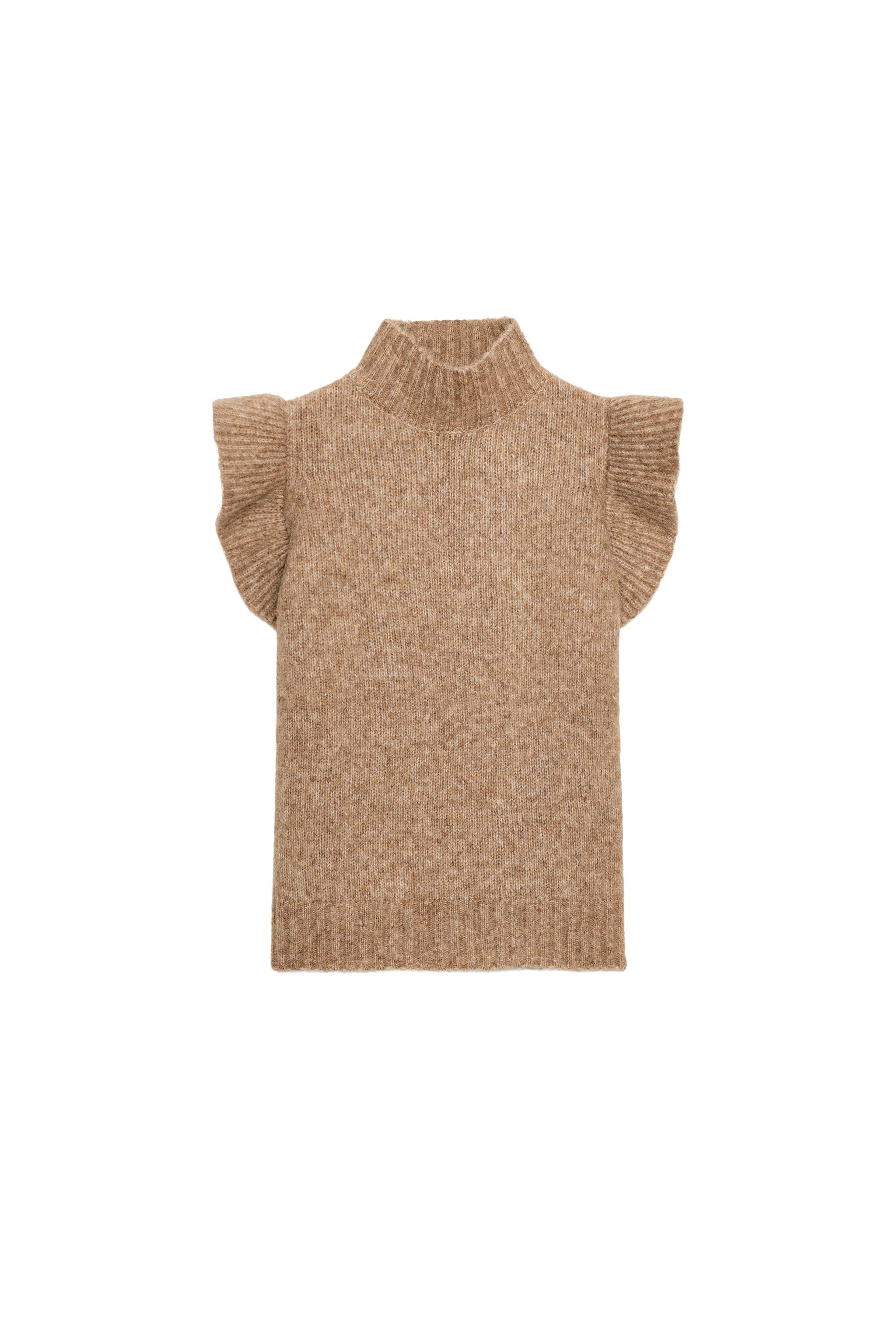 WOOL GILET WITH RUFFLES