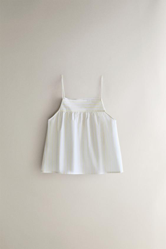 STRIPED STRAPPY TOP - أصفر الخاص بـ Zara - صورة 0