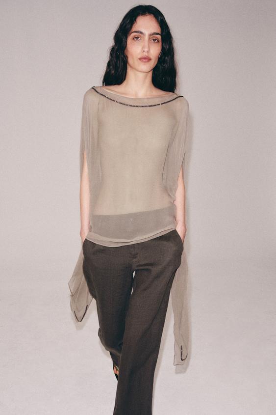 LONG 100% VISCOSE SHIMMER CAPE from Zara - $69.90