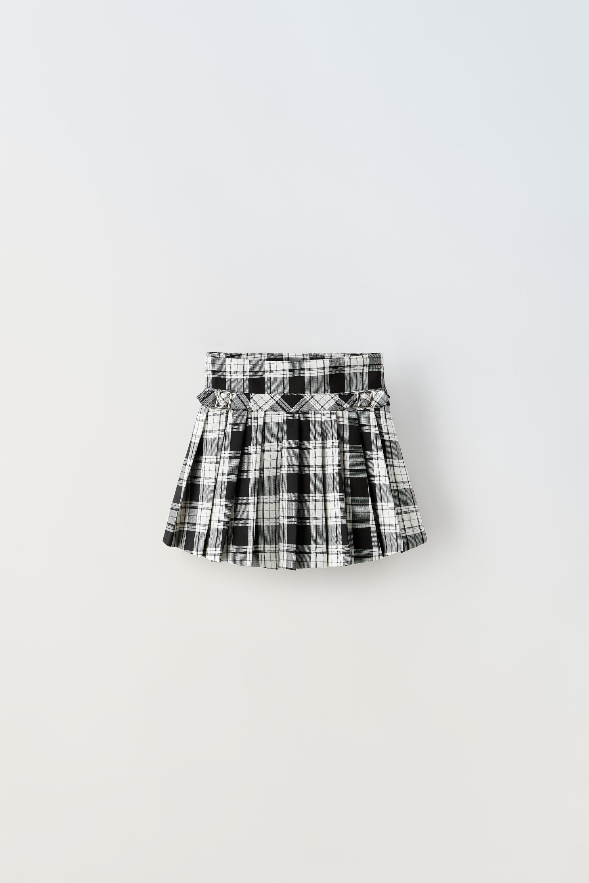 Pleated plaid shop mini skirt zara