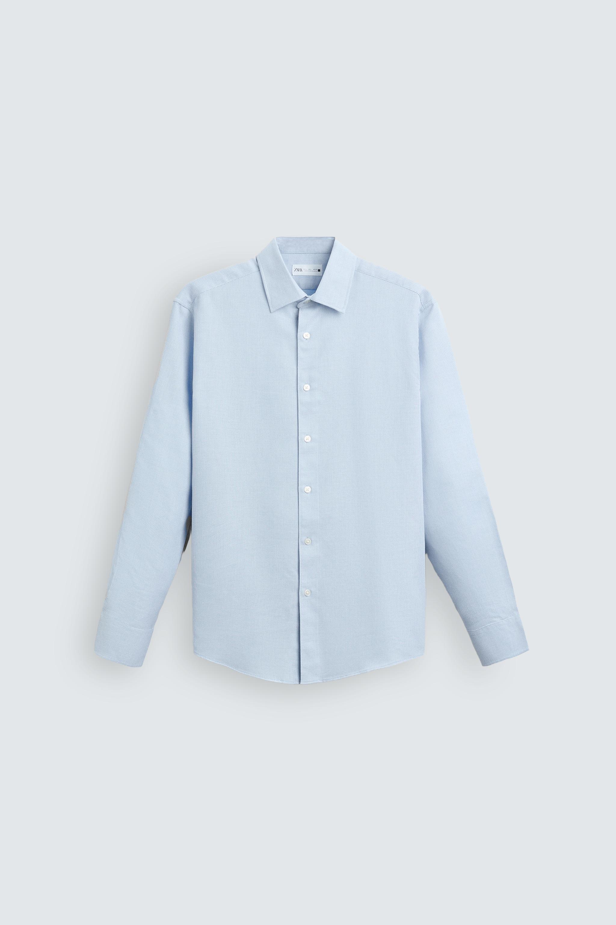 関税負担★ZARA★EASY CARE TEXTURED SHIRT EASY CARE TEXTURED SHIRT - Sky blue | ZARA United States