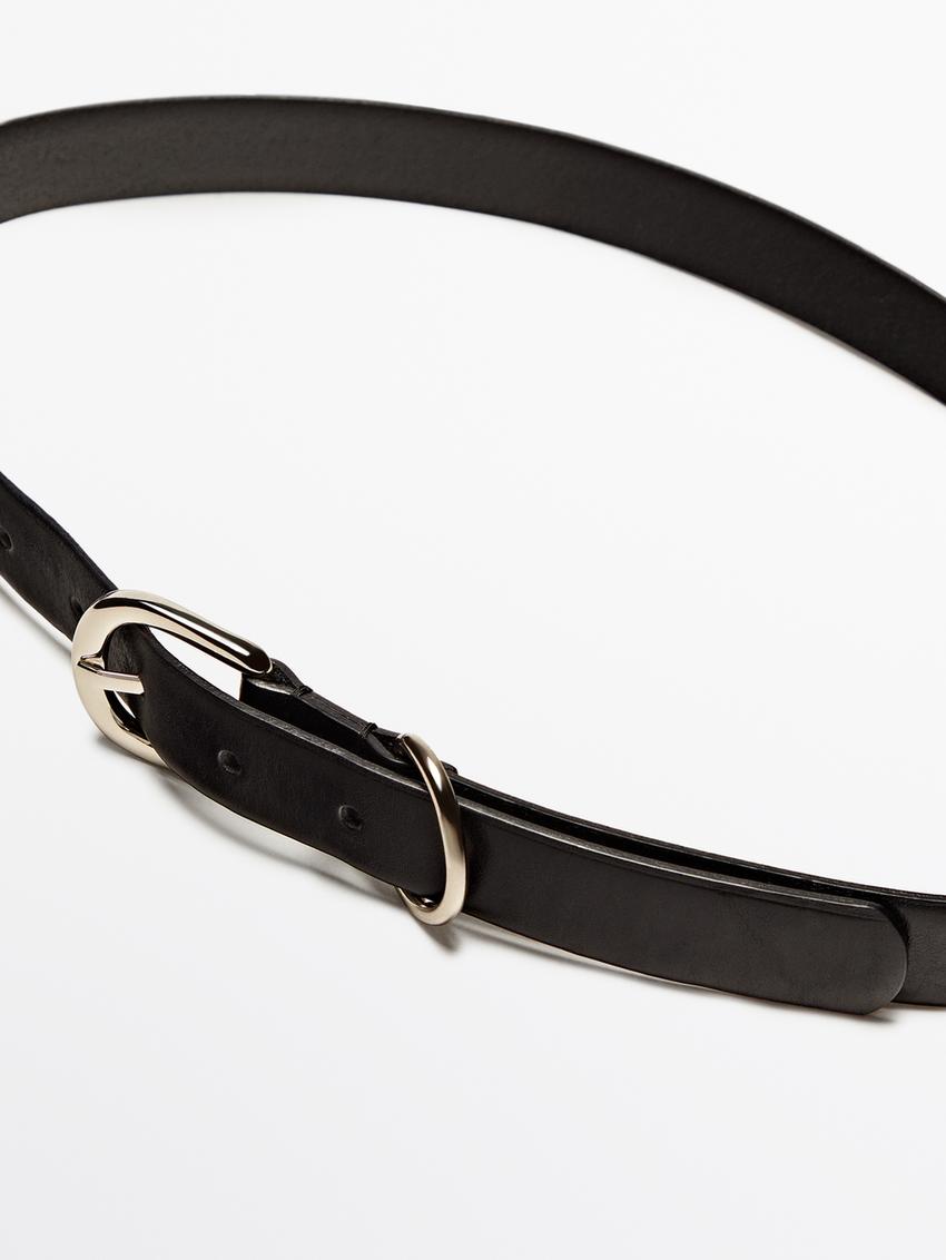 zara black leather belt