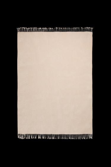 Zara CHENILLE BLANKET - Light beige - Image 0