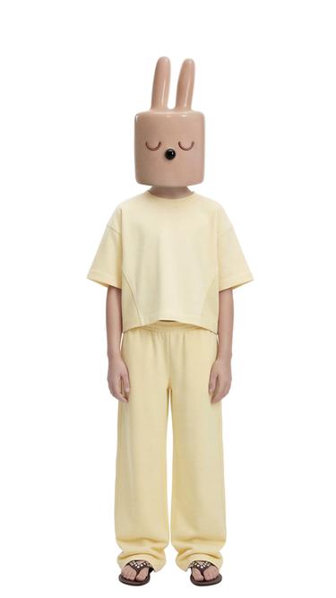 JEDNOBARWNA KOSZULKA Z GRUBEGO DŻERSEJU - Żółty Zara