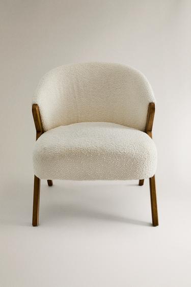 UPHOLSTERED BOUCLÉ ACCENT CHAIR - Ecru by Zara - Image 0