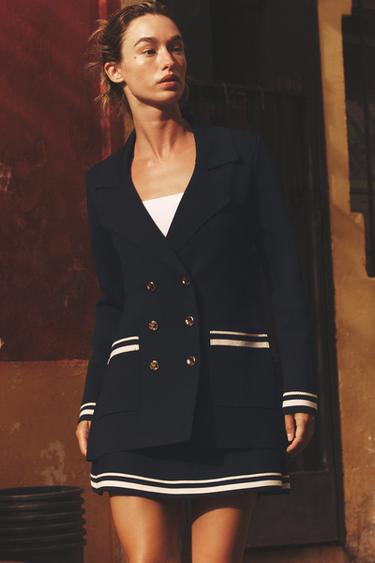 JAQUETA BLAZER DE PUNT ENCREUADA - Marí de Zara