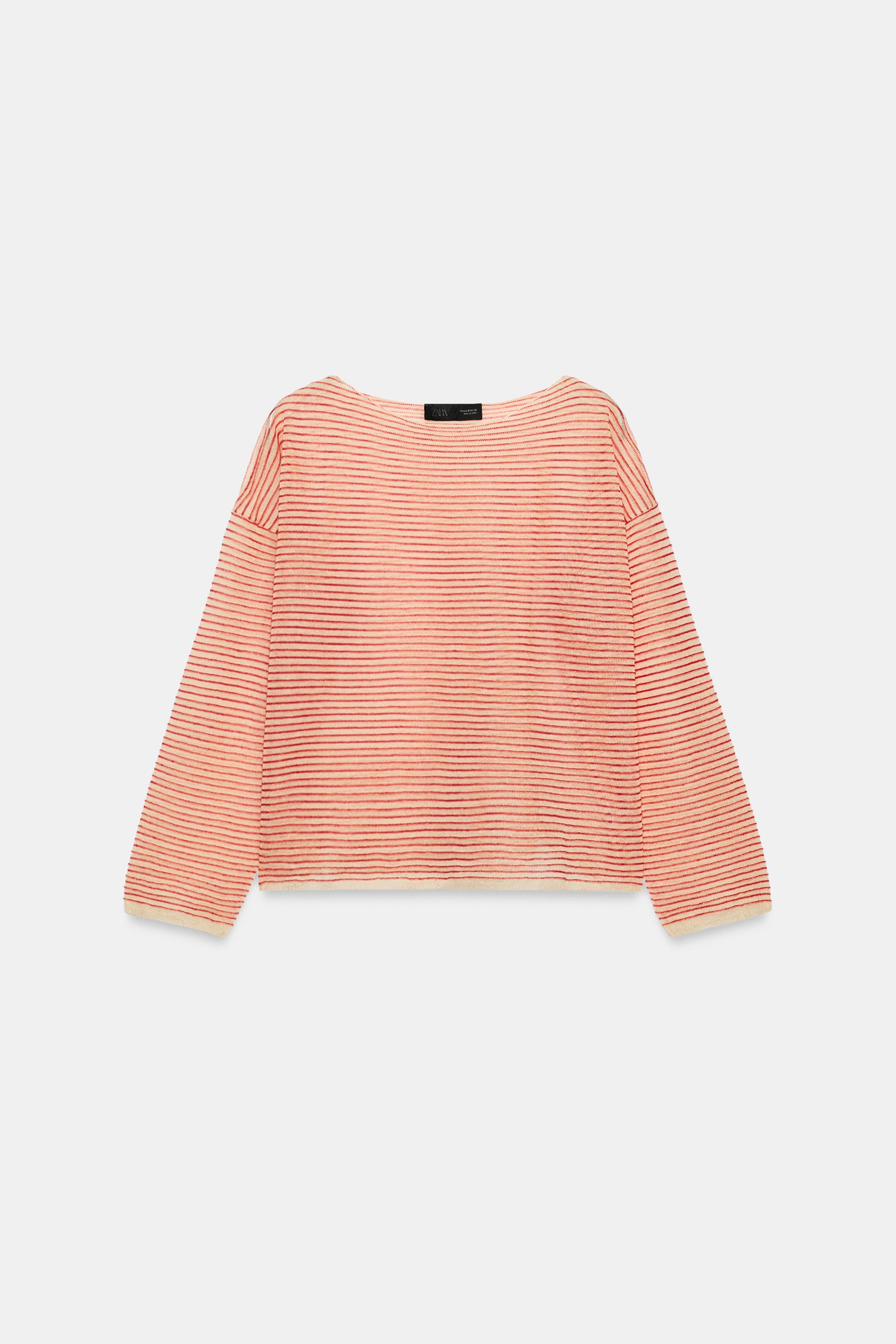STRIPED FINE KNIT LINEN JUMPER - thumbnail 4