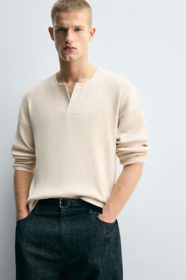 PULL STRUCTURÉ COUPE DÉCONTRACTÉE - Écru de Zara - Image 5