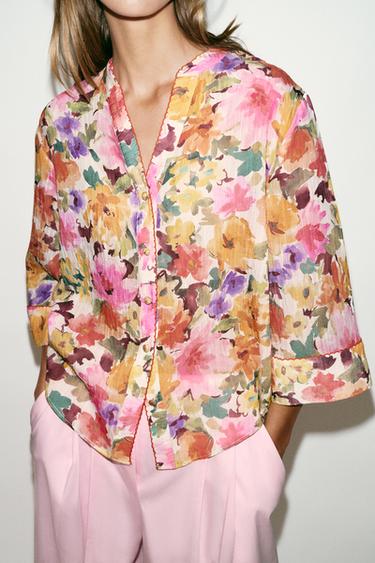CHEMISE À IMPRIMÉ FLEURI - Multicolore de Zara - Image 2