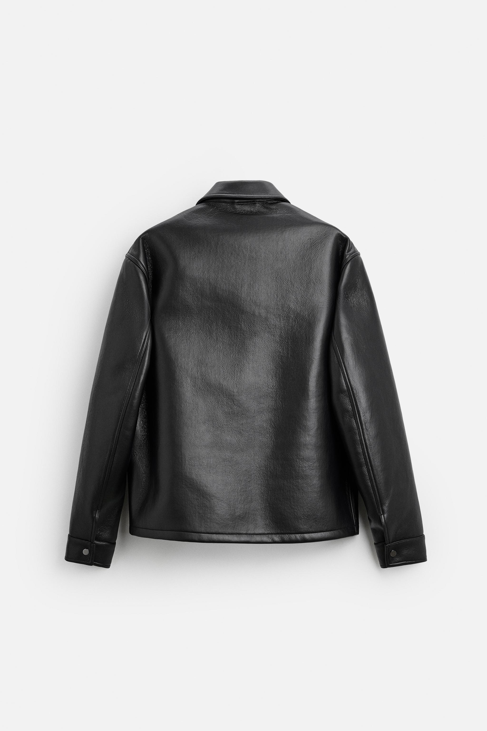 ★ZARA★Leather-Effect Jacket★Black 5063/850/800 LEATHER EFFECT JACKET - Black | ZARA United Kingdom