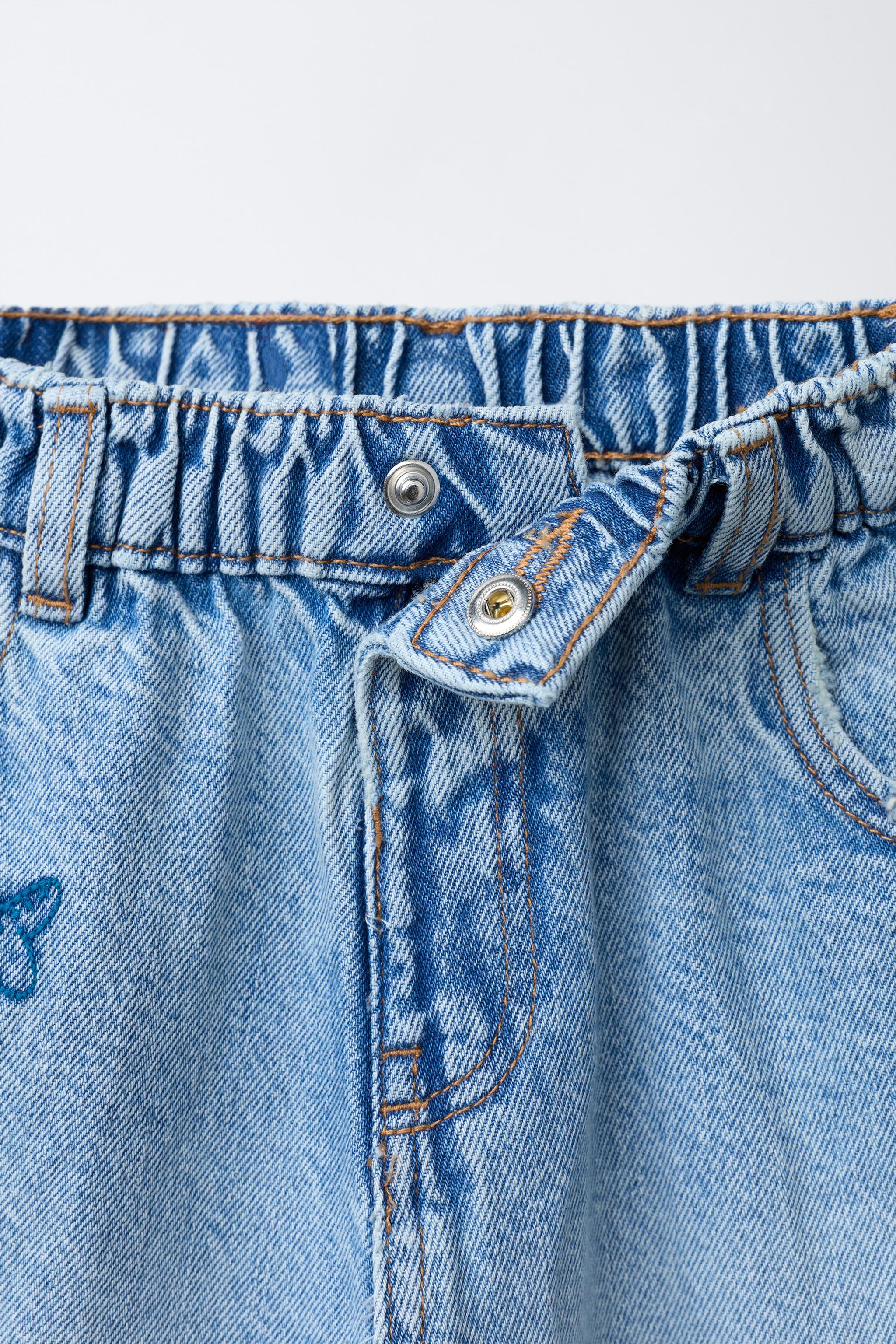 ORFAYO © ハート刺繍バギーデニムパンツ - ライトブルー | ZARA Japan