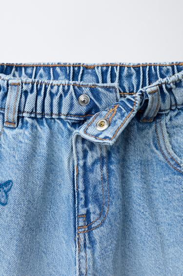 JEANS BAGGY BRODÉ CŒURS ORFAYO © - Bleu clair de Zara - Image 2