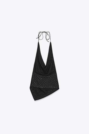 STRASS TULLE TOP - Black by Zara - Image 7