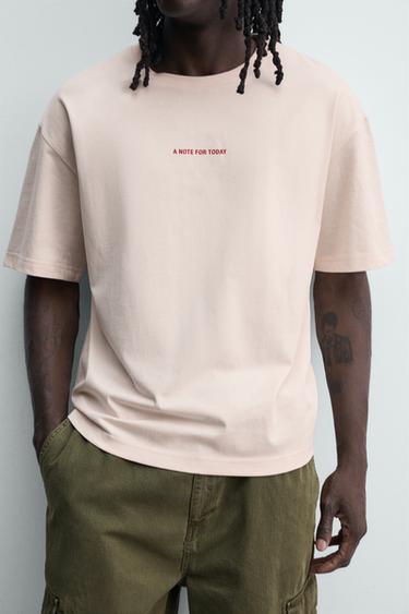 RELAXED FIT SLOGAN T-SHIRT - Pink by Zara - Image 6