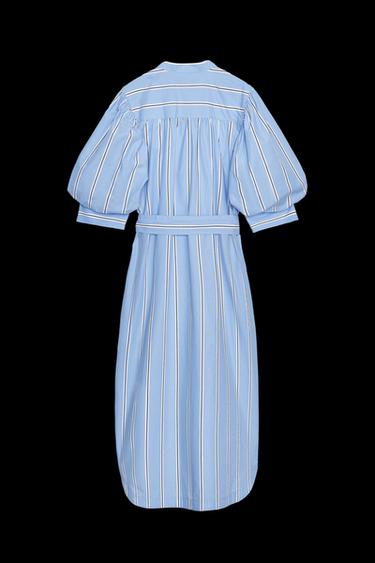 Zara STRIPED BELTED DRESS ZW COLLECTION - striped