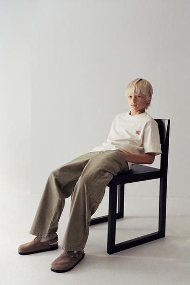 RELAXED FIT BAGGY TROUSERS - camel by Zara