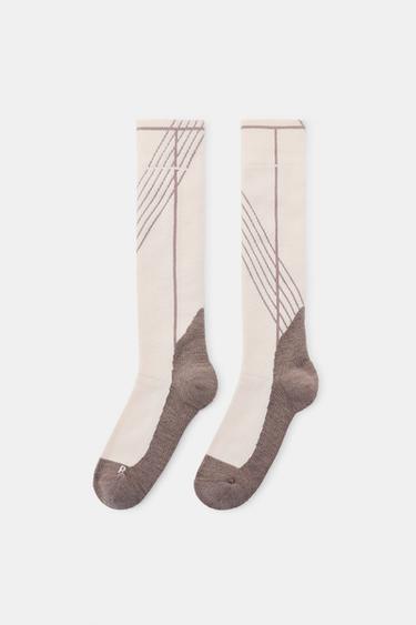 Zara THERMOLITE® CORE SKI COLLECTION THERMAL SOCKS - Ecru
