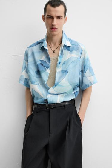 ABSTRACT PRINT SHIRT - Blue by Zara - Image 4