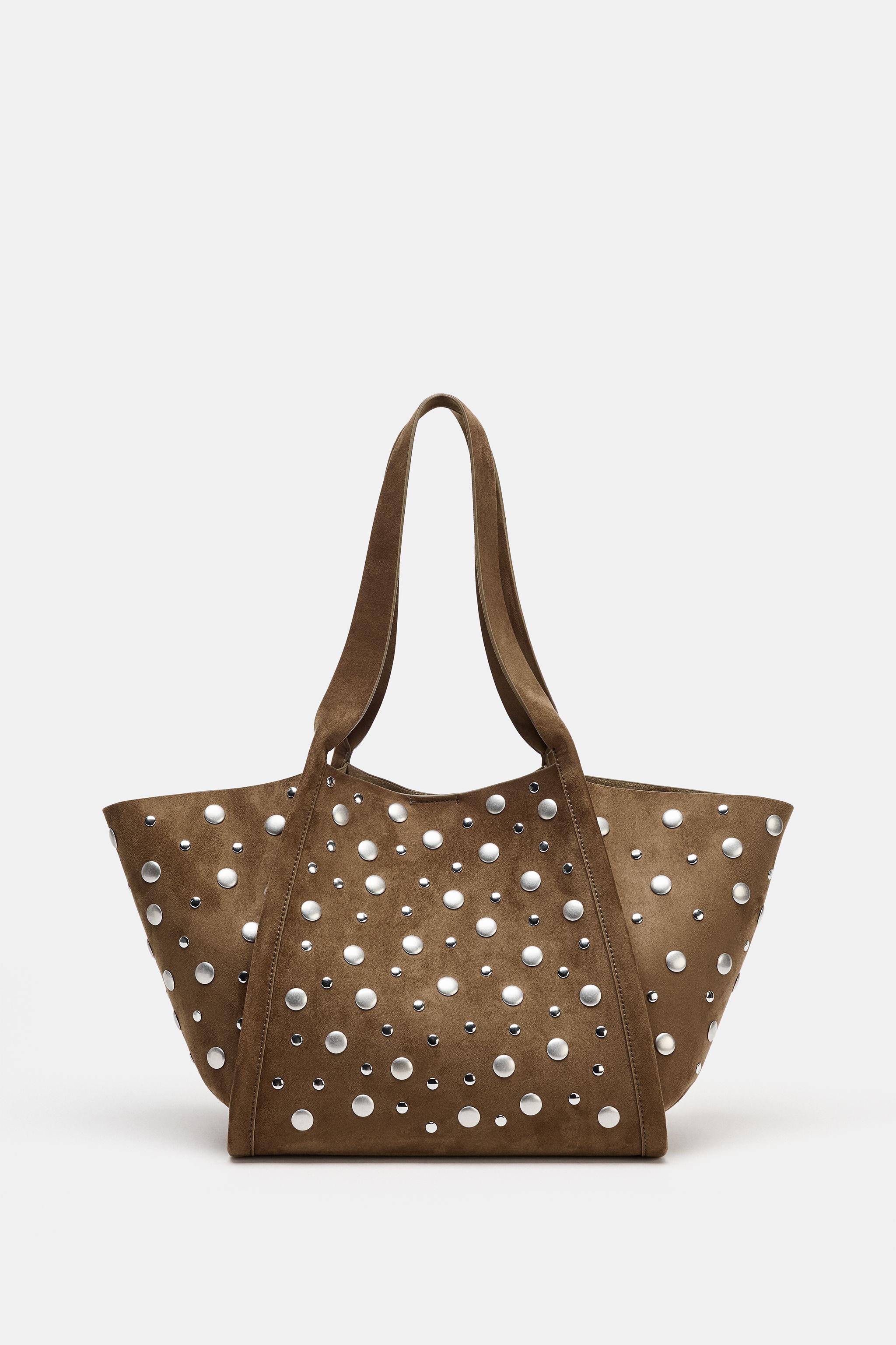 スタッズ付きシティバッグ - ブラウン | ZARA Japan / 日本