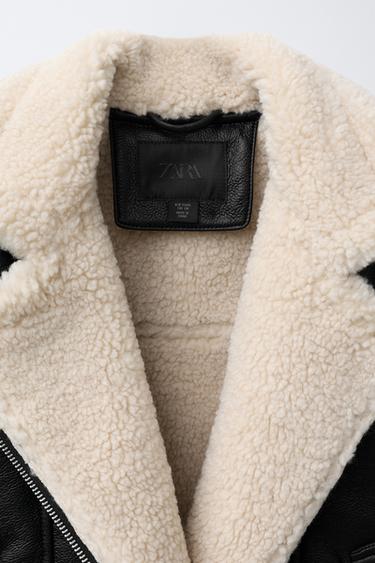 DOUBLE-FACED BIKER JACKET - Black / Ecru by Zara - Image 6