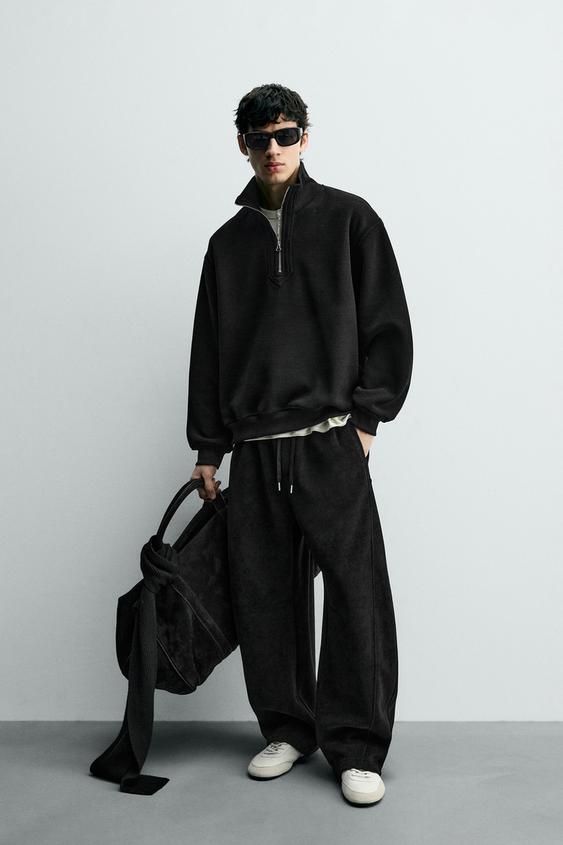 CORDUROY QUARTER-ZIP SWEATSHIRT