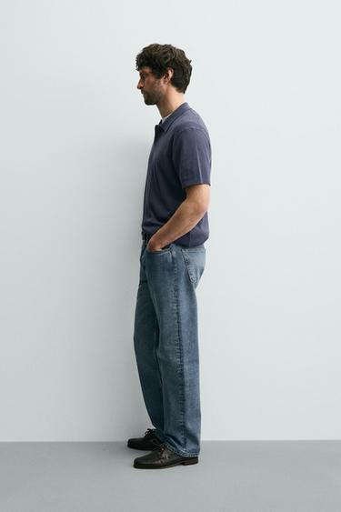 RIB KNIT POLO SHIRT - Blue by Zara - Image 3