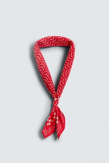 Zara PRINT BANDANA - Red